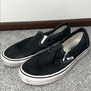 Vans black slip on shoes